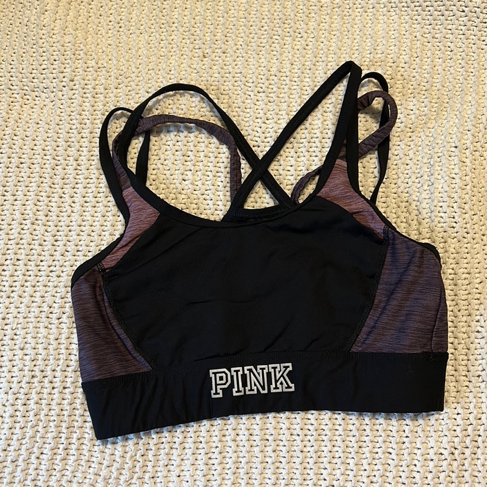 Victoria Secret PINK Ultimate Strappy Sports Bra Size XS Heathered
